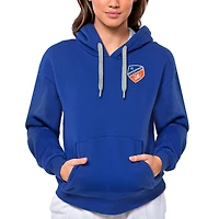Women's Antigua Royal FC Cincinnati Team Logo Victory Pullover Hoodie