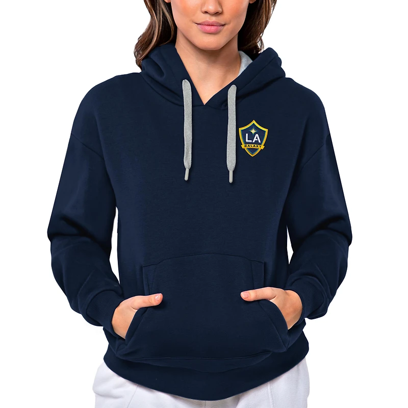 Women's Antigua Navy LA Galaxy Team Logo Victory Pullover Hoodie