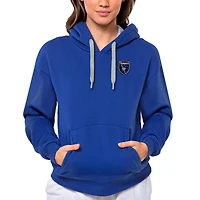 Women's Antigua Royal San Jose Earthquakes Team Logo Victory Pullover Hoodie
