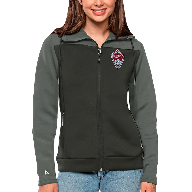 Women's Antigua Steel/Gray Colorado Rapids Protect Full-Zip Hoodie