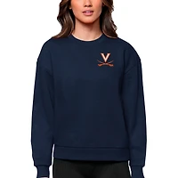 Women's Antigua Navy Virginia Cavaliers Logo Victory Crewneck Pullover Sweatshirt