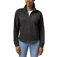 Women's League Collegiate Wear Charcoal Purdue Boilermakers Victory Springs Tri-Blend Quarter-Zip Pullover Sweatshirt