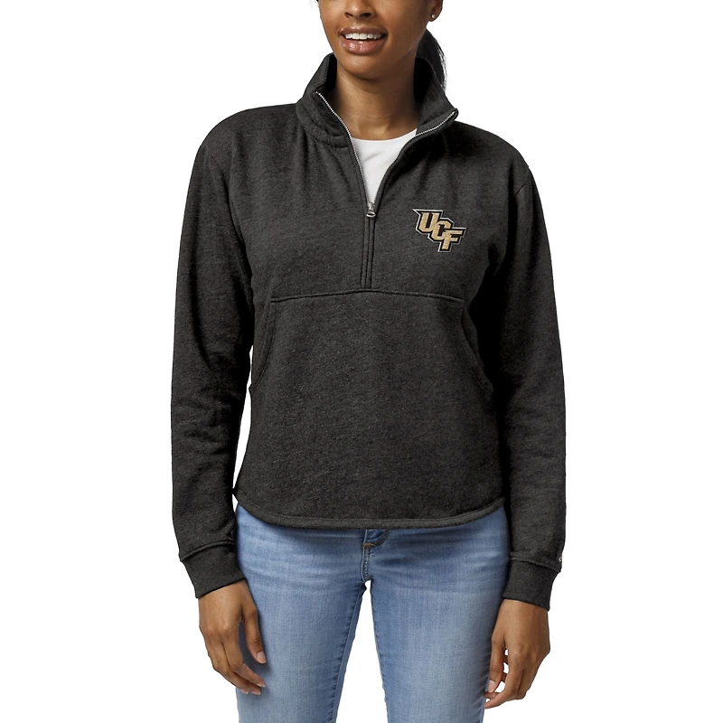 Women's League Collegiate Wear Charcoal UCF Knights Victory Springs Tri-Blend Quarter-Zip Pullover Sweatshirt