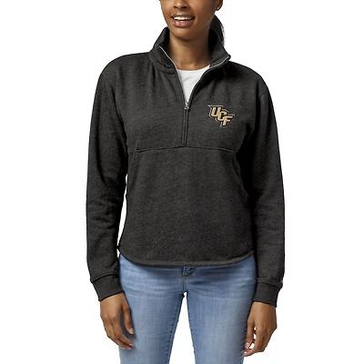 Women's League Collegiate Wear Charcoal UCF Knights Victory Springs Tri-Blend Quarter-Zip Pullover Sweatshirt