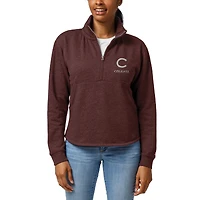 Women's League Collegiate Wear Maroon Colgate Raiders Victory Springs Tri-Blend Quarter-Zip Pullover Sweatshirt