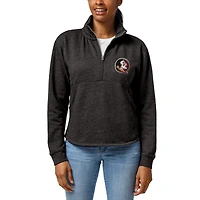 Women's League Collegiate Wear Charcoal Florida State Seminoles Victory Springs Tri-Blend Quarter-Zip Pullover Sweatshirt