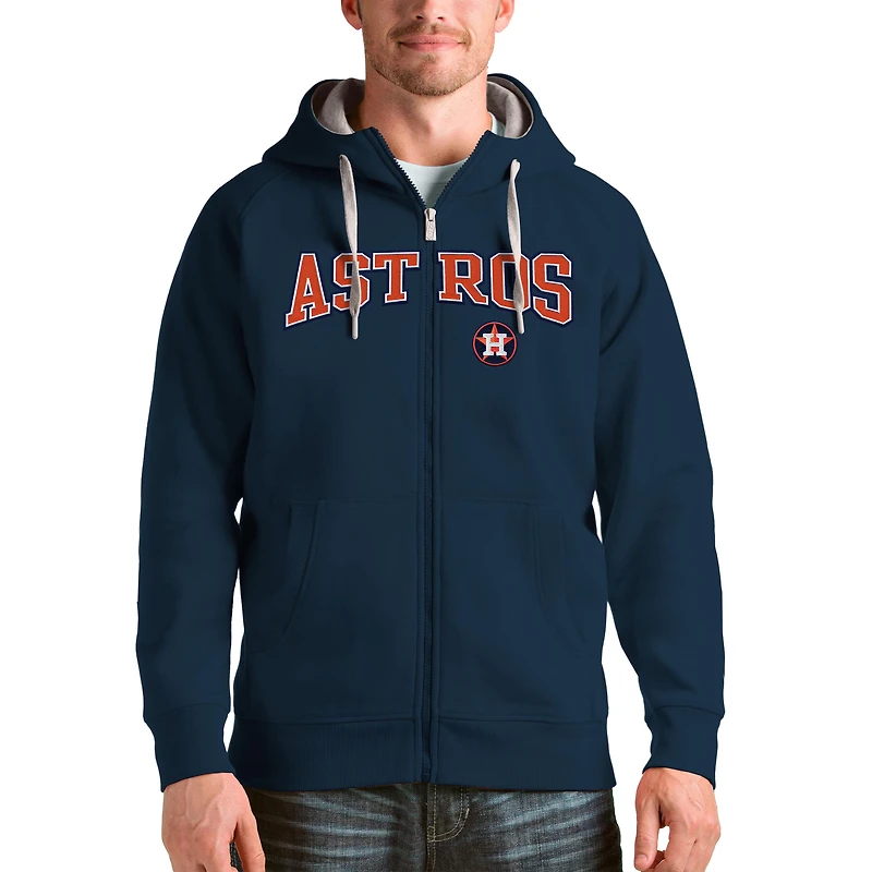 Men's Antigua Navy Houston Astros Team Logo Victory Full-Zip Hoodie