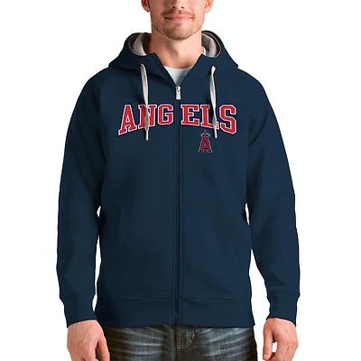 Men's Antigua Navy Los Angeles Angels Team Logo Victory Full-Zip Hoodie