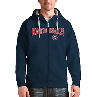 Men's Antigua Navy Washington Nationals Team Logo Victory Full-Zip Hoodie