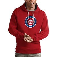 Men's Antigua Red Chicago Cubs Victory Pullover Team Logo Hoodie