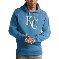 Men's Antigua Light Blue Kansas City Royals Victory Pullover Team Logo Hoodie