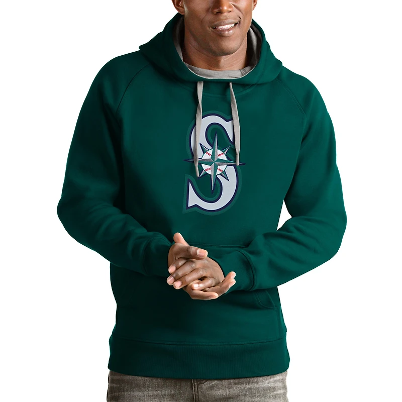 Men's Antigua Teal Seattle Mariners Victory Pullover Team Logo Hoodie