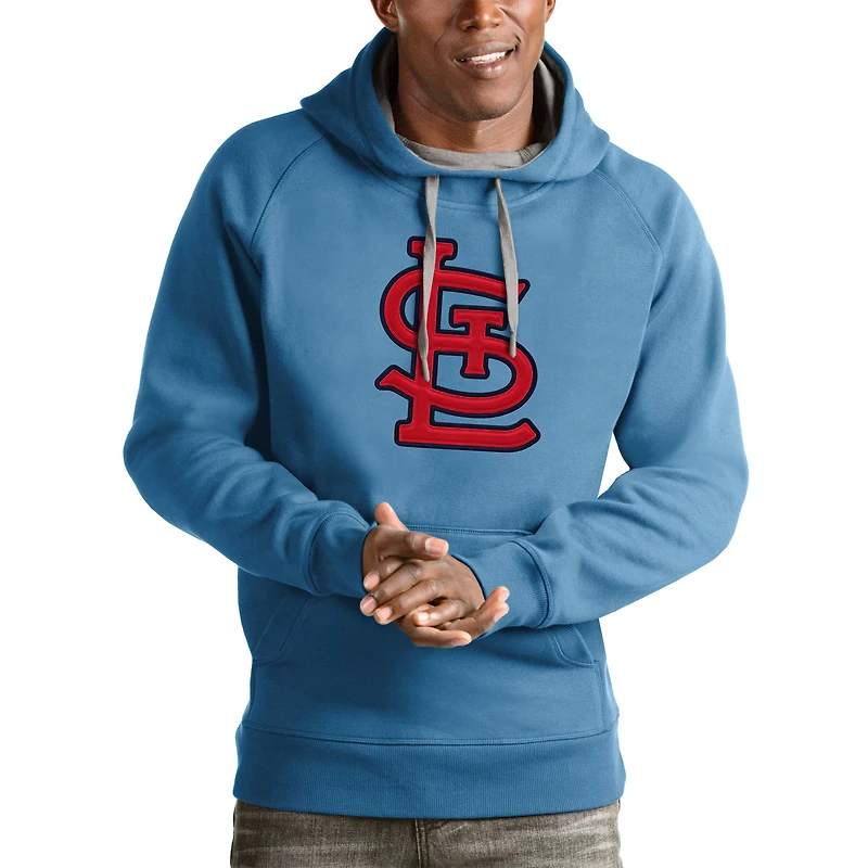 Men's Antigua Light Blue St. Louis Cardinals Victory Pullover Team Logo Hoodie