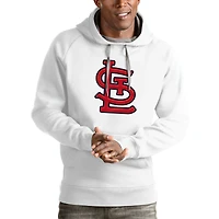 Men's Antigua White St. Louis Cardinals Victory Pullover Team Logo Hoodie