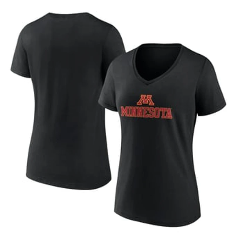 Women's Black Minnesota Golden Gophers Lockup Team V-Neck T-Shirt