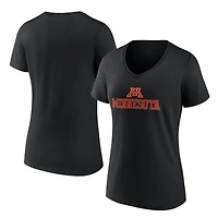 Women's Black Minnesota Golden Gophers Lockup Team V-Neck T-Shirt