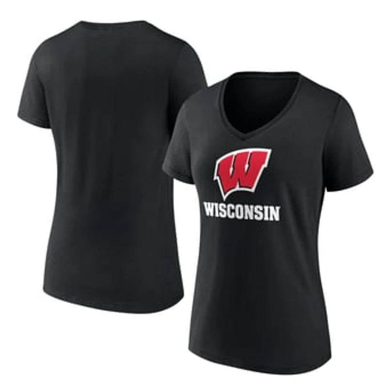 Women's Wisconsin Badgers Lockup Team V-Neck T-Shirt