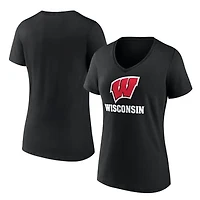 Women's Wisconsin Badgers Lockup Team V-Neck T-Shirt