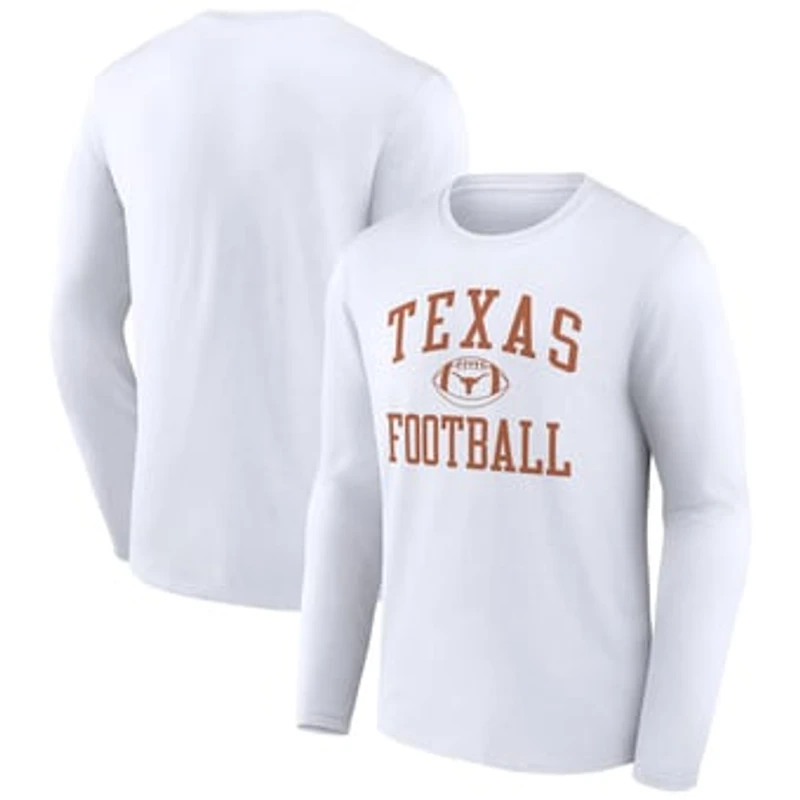 Men's White Texas Longhorns First Sprint Team Long Sleeve T-Shirt