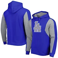 Men's Mitchell & Ness Royal/Heather Gray Los Angeles Dodgers Colorblocked Fleece Pullover Hoodie