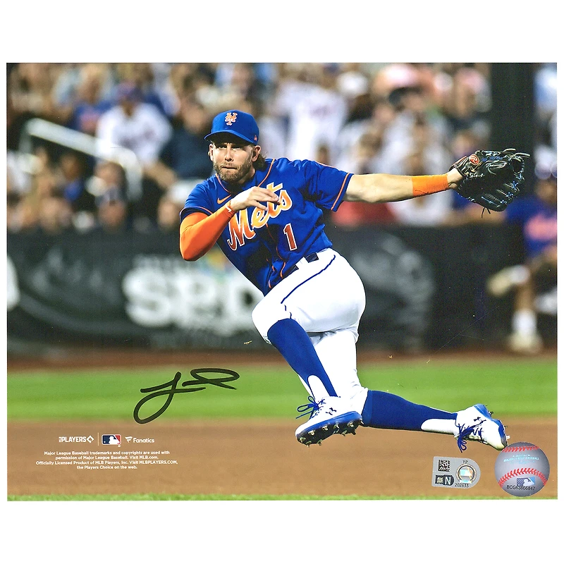 Jeff McNeil New York Mets Autographed 8" x 10" Jump Throw Photograph