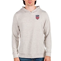 Men's Antigua Oatmeal USMNT Absolute Pullover Hoodie