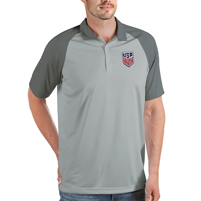 Men's Antigua Silver USMNT Nova Polo