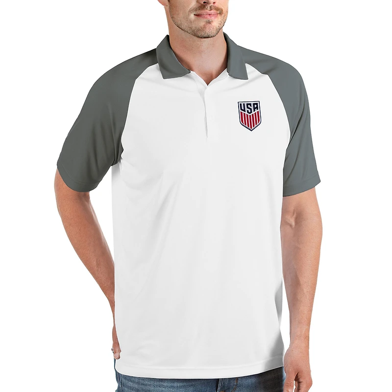 Men's Antigua White USMNT Nova Polo