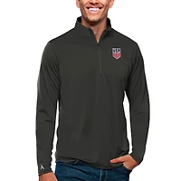 Men's Antigua Charcoal USMNT Tribute Quarter-Zip Pullover Top