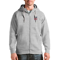 Men's Antigua Gray USMNT Victory Full-Zip Hoodie