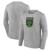 Men's Gray Austin FC Official Logo Long Sleeve T-Shirt