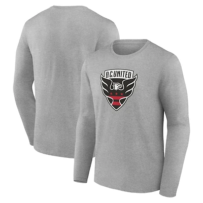 Men's Gray D.C. United Official Logo Long Sleeve T-Shirt