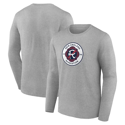 Men's Gray New England Revolution Official Logo Long Sleeve T-Shirt