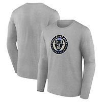 Men's Gray Philadelphia Union Official Logo Long Sleeve T-Shirt