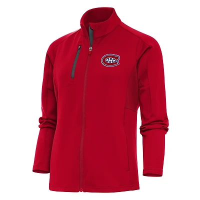 Women's Antigua Red Montreal Canadiens Team Logo Generation Full-Zip Jacket