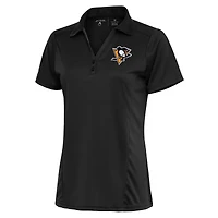 Women's Antigua Charcoal Pittsburgh Penguins Team Logo Tribute Polo