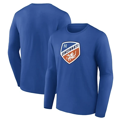 Men's Royal FC Cincinnati Official Logo Long Sleeve T-Shirt