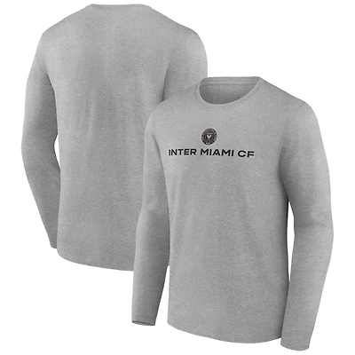 Men's Gray Inter Miami CF Victory Arch Long Sleeve T-Shirt