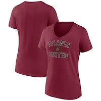 Women's Garnet Atlanta United FC Victory Arch Logo V-Neck T-Shirt