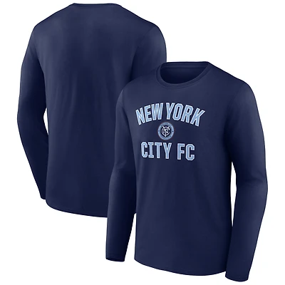 Men's Navy New York City FC Victory Arch Long Sleeve T-Shirt