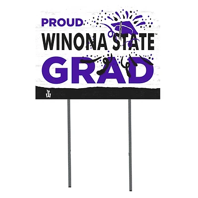 Winona State Warriors 18'' x 24'' Proud Graduate Yard Sign