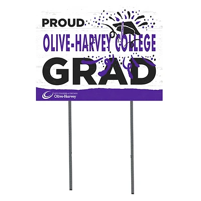 Olive-Harvey College Purple Panthers 18'' x 24'' Proud Graduate Yard Sign