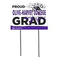 Olive-Harvey College Purple Panthers 18'' x 24'' Proud Graduate Yard Sign
