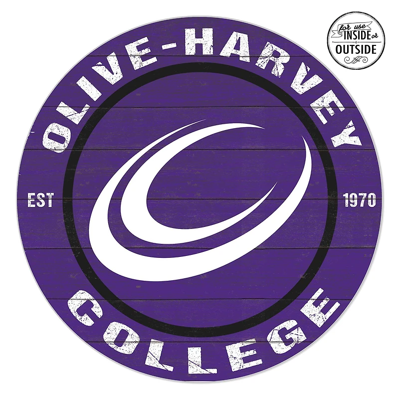 Olive-Harvey College Purple Panthers 20'' x 20'' Indoor/Outdoor Circle Sign