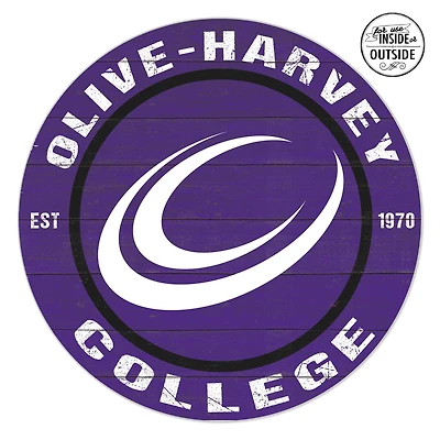 Olive-Harvey College Purple Panthers 20'' x 20'' Indoor/Outdoor Circle Sign