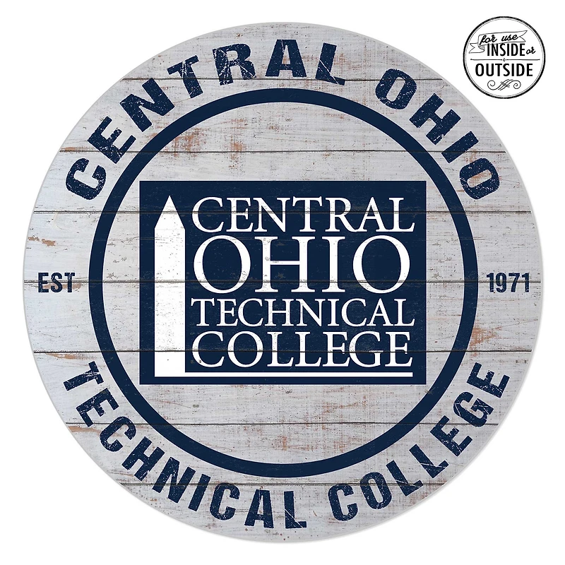 Central Ohio Technical College 20'' x 20'' Indoor/Outdoor Weathered Circle Sign