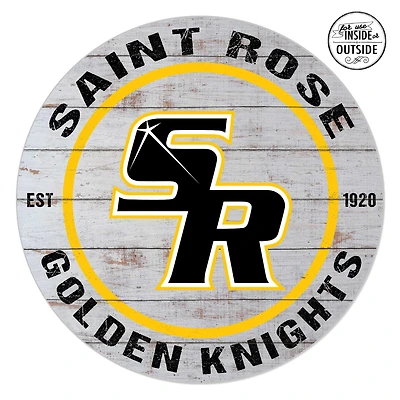 Saint Rose Golden Knights 20'' x 20'' Indoor/Outdoor Weathered Circle Sign