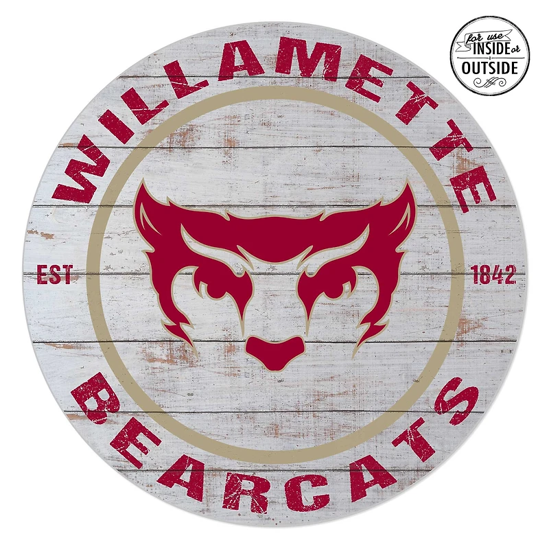 Willamette Bearcats 20'' x 20'' Indoor/Outdoor Weathered Circle Sign