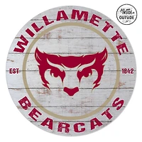 Willamette Bearcats 20'' x 20'' Indoor/Outdoor Weathered Circle Sign
