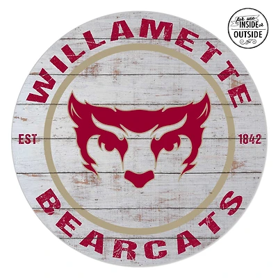 Willamette Bearcats 20'' x 20'' Indoor/Outdoor Weathered Circle Sign